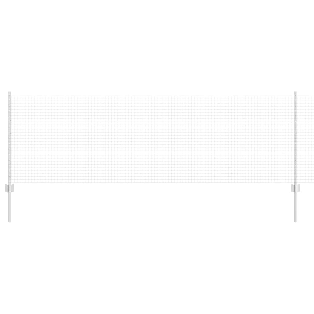 Zaun mit Pfosten Silber 0,8 x 100 m Stahl