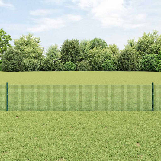 Zaun mit Pfosten Grün 0,4 x 10 m Stahl