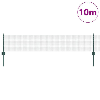 Zaun mit Pfosten Grün 0,4 x 10 m Stahl