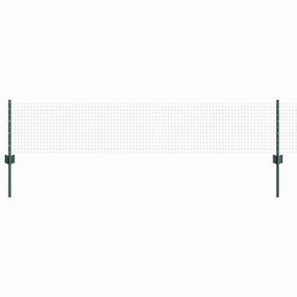 Zaun mit Pfosten Grün 0,4 x 10 m Stahl