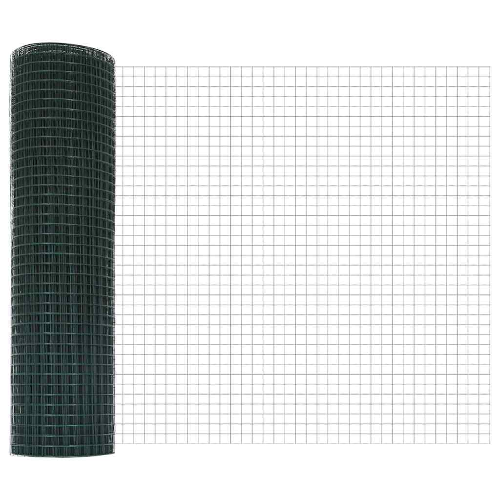 Zaun mit Pfosten Grün 0,4 x 10 m Stahl