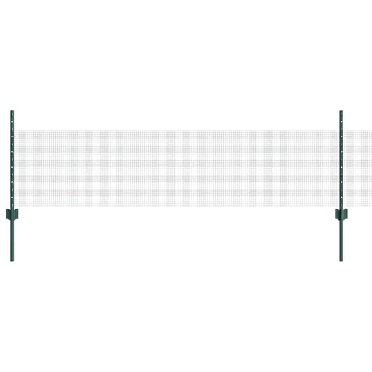 Zaun mit Pfosten Grün 0,5 x 10 m Stahl
