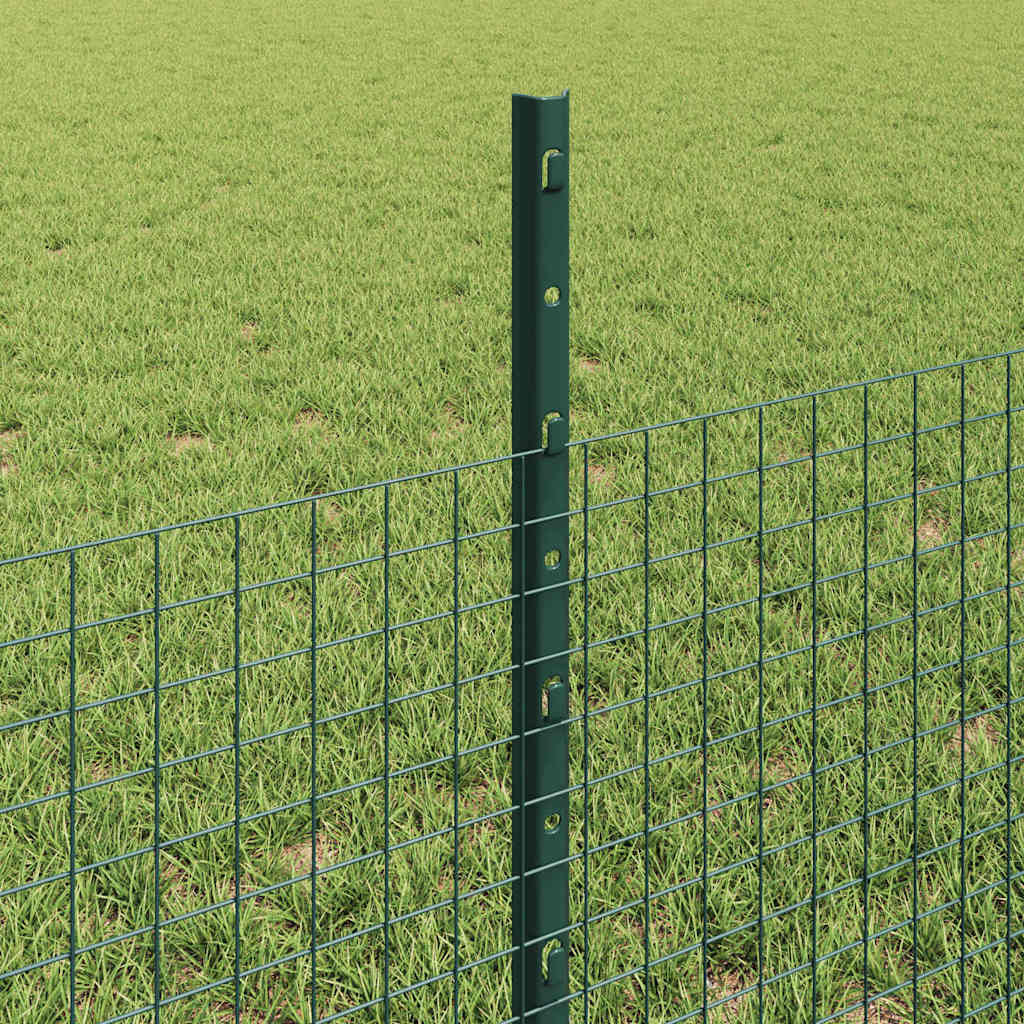 Zaun mit Pfosten Grün 0,5 x 10 m Stahl