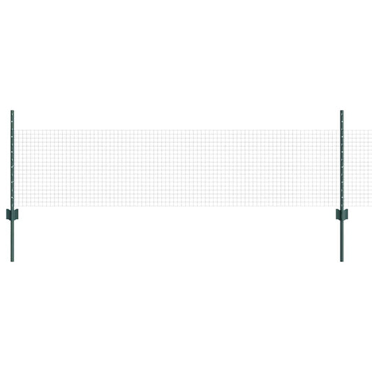 Zaun mit Pfosten Grün 0,5 x 10 m Stahl