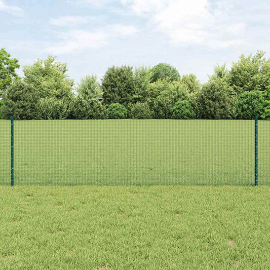 Zaun mit Pfosten Grün 0,6 x 10 m Stahl
