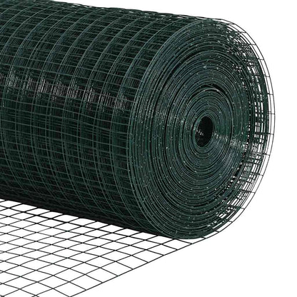 Zaun mit Pfosten Grün 0,6 x 10 m Stahl