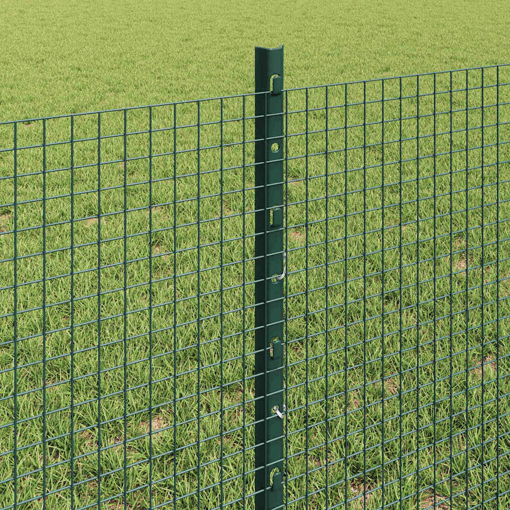 Zaun mit Pfosten Grün 0,6 x 10 m Stahl