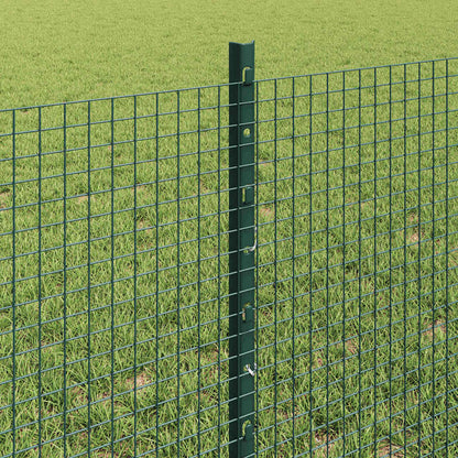 Zaun mit Pfosten Grün 0,6 x 10 m Stahl