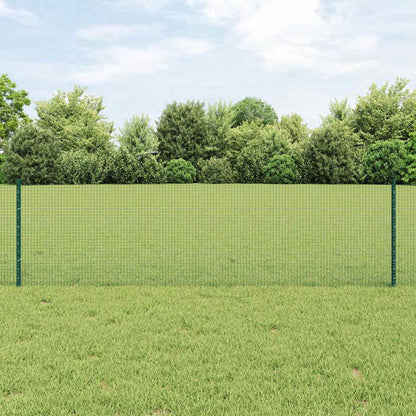 Zaun mit Pfosten Grün 0,6 x 10 m Stahl