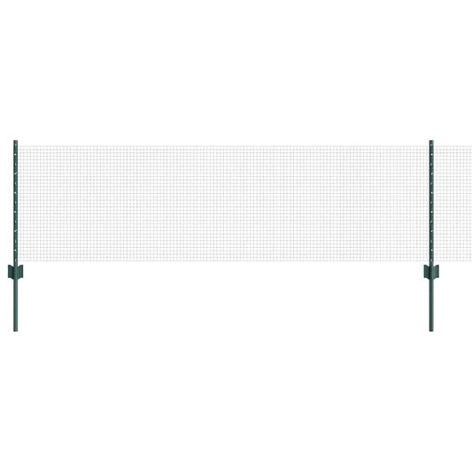 Zaun mit Pfosten Grün 0,6 x 10 m Stahl