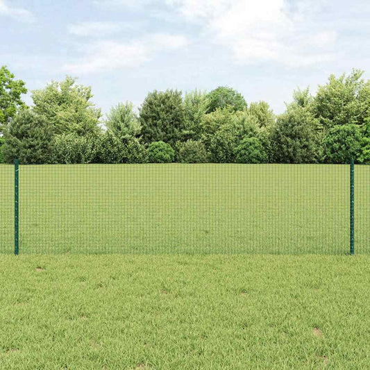 Zaun mit Pfosten Grün 0,6 x 10 m Stahl
