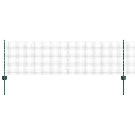 Zaun mit Pfosten Grün 0,6 x 10 m Stahl