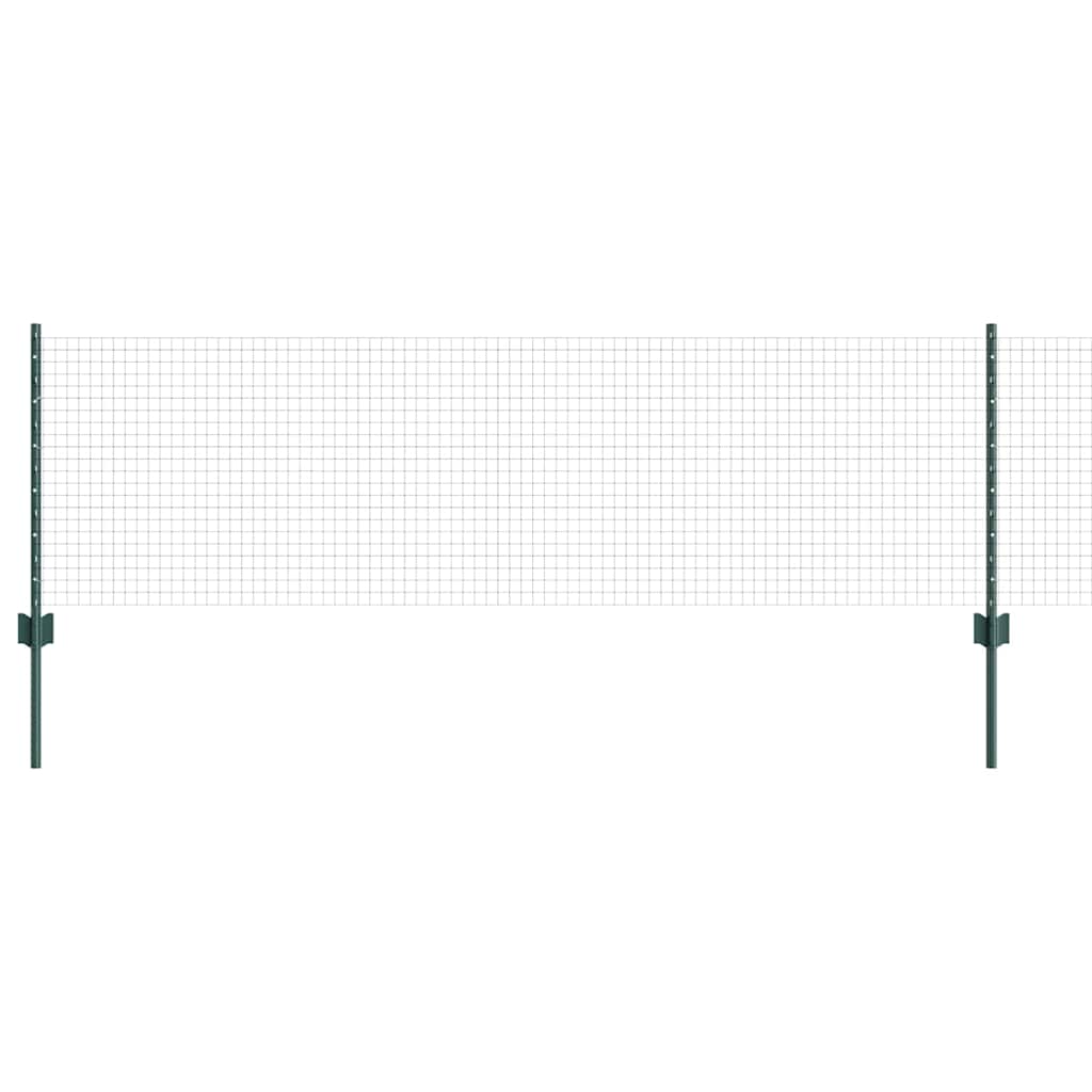 Zaun mit Pfosten Grün 0,6 x 10 m Stahl