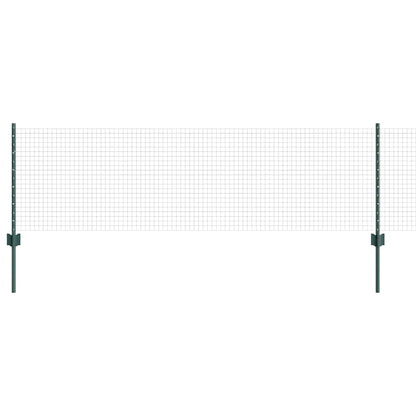 Zaun mit Pfosten Grün 0,6 x 10 m Stahl