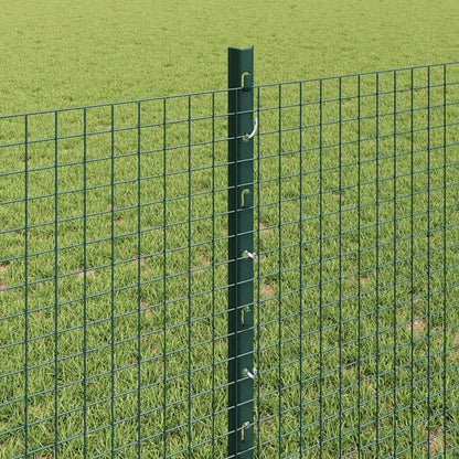 Zaun mit Pfosten Grün 0,8 x 10 m Stahl