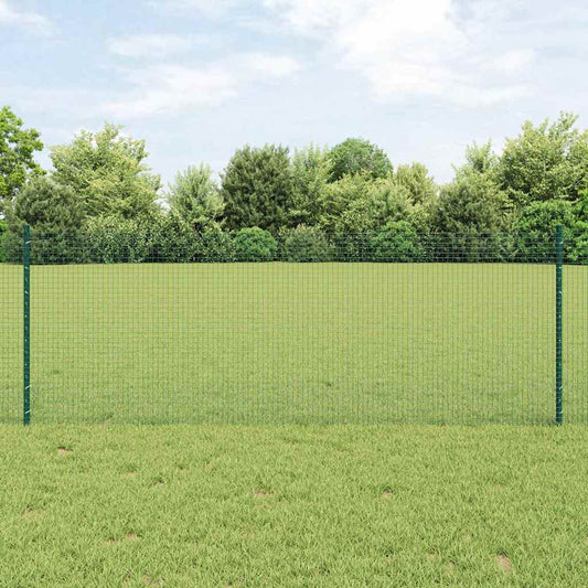 Zaun mit Pfosten Grün 0.8 x 10 m Stahl