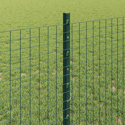 Zaun mit Pfosten Grün 0,8 x 10 m Stahl