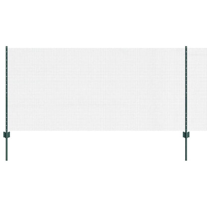 Zaun mit Pfosten Grün 1 x 10 m Stahl