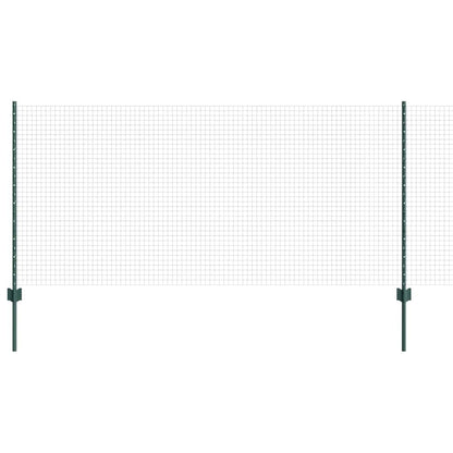 Zaun mit Pfosten Grün 1 x 10 m Stahl
