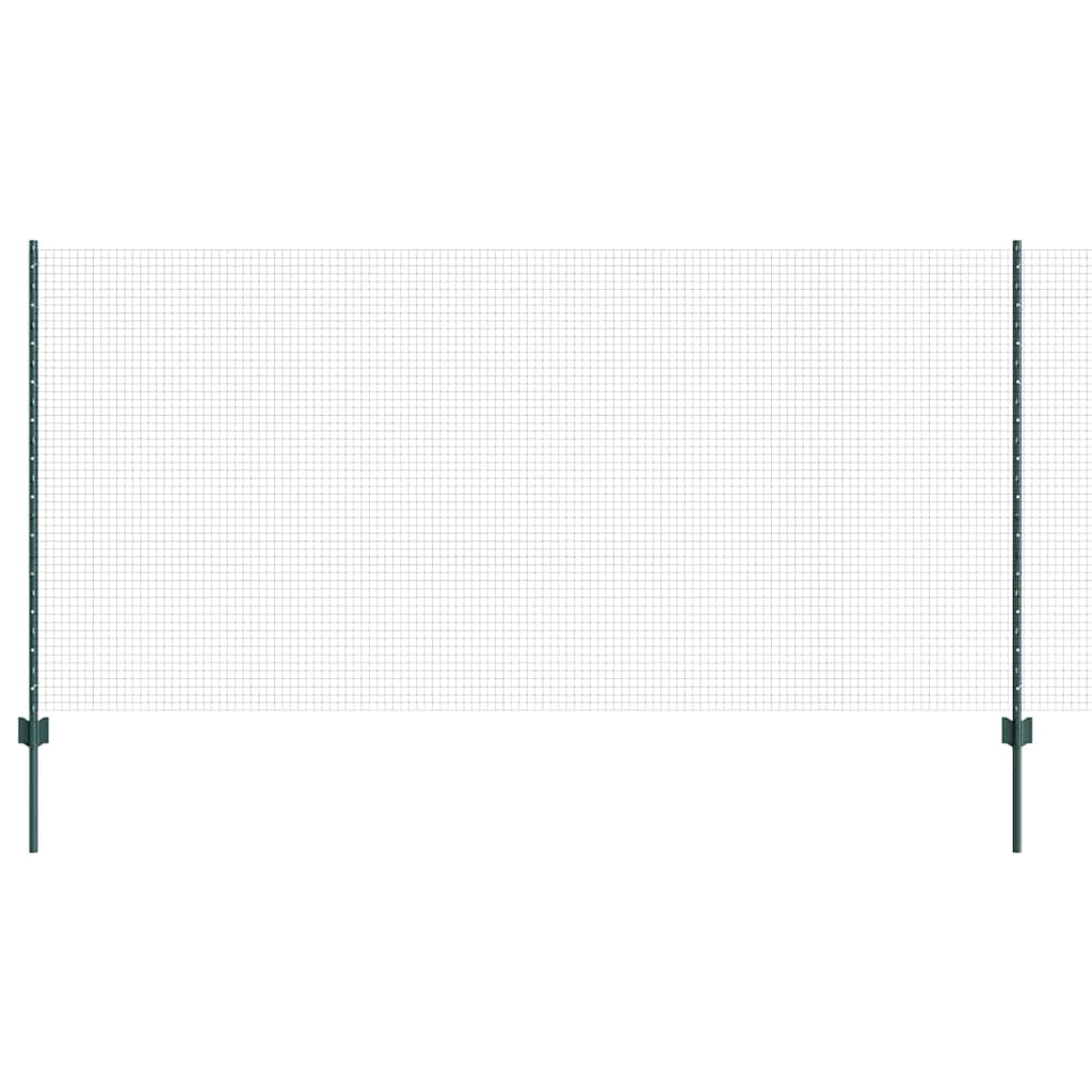 Zaun mit Pfosten Grün 1.2 x 10 m Stahl