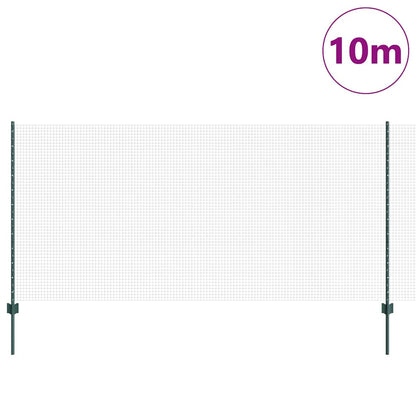 Zaun mit Pfosten Grün 1.2 x 10 m Stahl