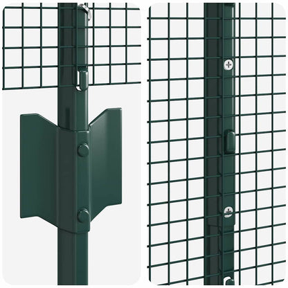 Zaun mit Pfosten Grün 1.4 x 10 m Stahl