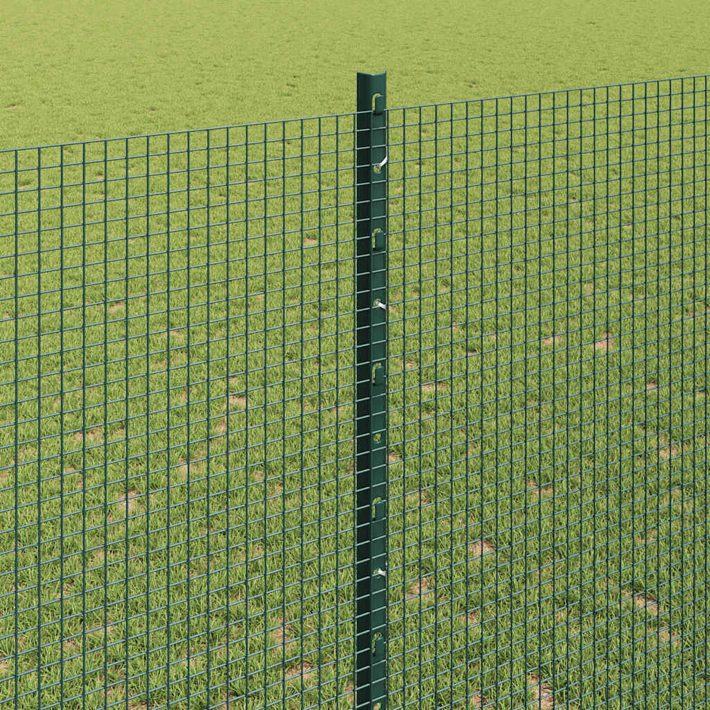 Zaun mit Pfosten Grün 1,4 x 10 m Stahl