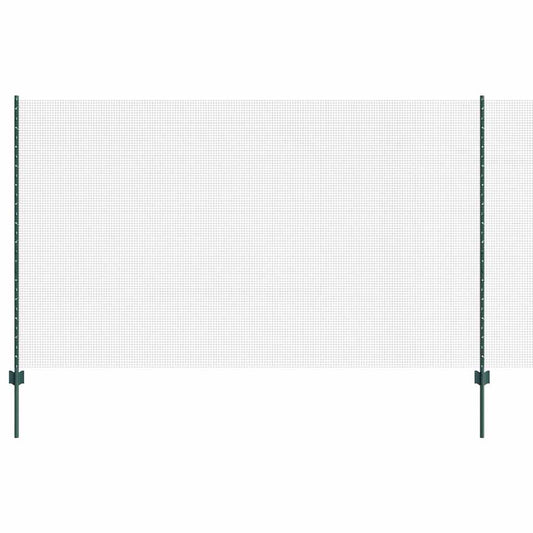 Zaun mit Pfosten Grün 1.4 x 10 m Stahl