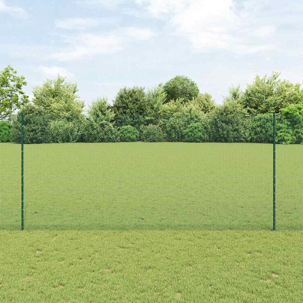 Zaun mit Pfosten Grün 1.4 x 10 m Stahl