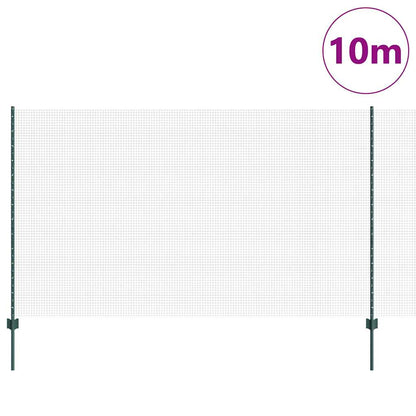 Zaun mit Pfosten Grün 1.4 x 10 m Stahl