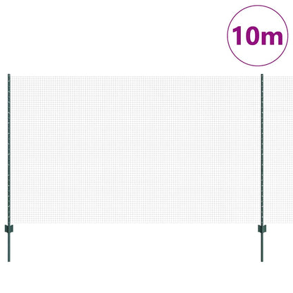 Zaun mit Pfosten Grün 1.4 x 10 m Stahl