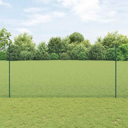 Zaun mit Pfosten Grün 1.5 x 10 m Stahl