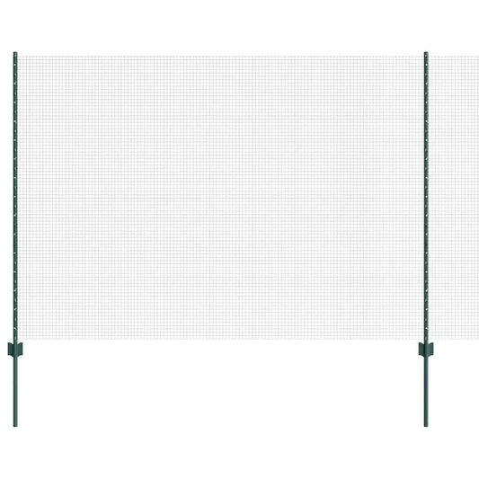 Zaun mit Pfosten Grün 1.5 x 10 m Stahl