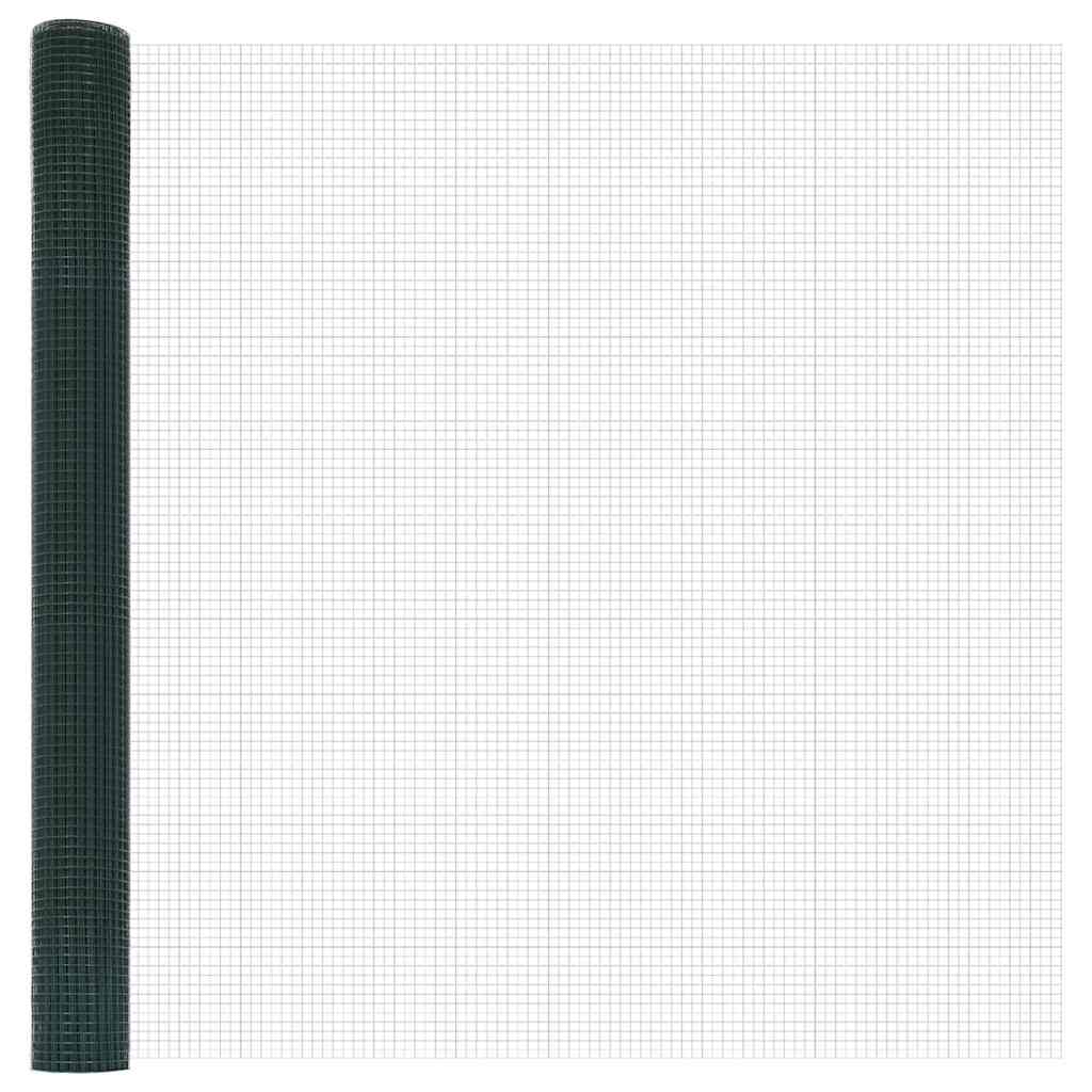 Zaun mit Pfosten Grün 1.6 x 10 m Stahl