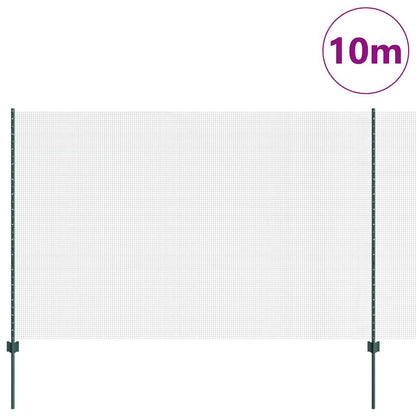 Zaun mit Pfosten Grün 1.6 x 10 m Stahl