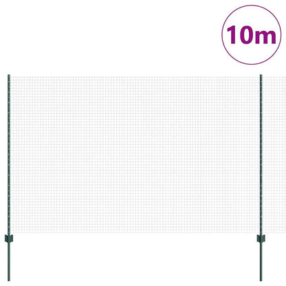 Zaun mit Pfosten Grün 1.6 x 10 m Stahl