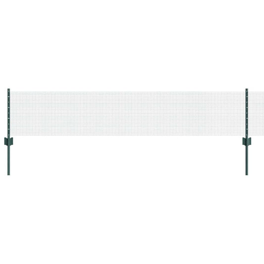 Zaun mit Pfosten Grün 0,4 x 25 m Stahl