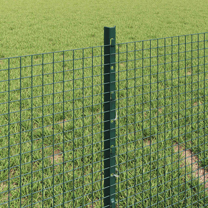 Zaun mit Pfosten Grün 0,4 x 25 m Stahl