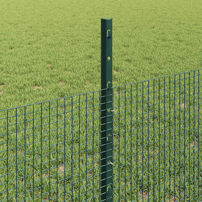 Zaun mit Pfosten Grün 0,5 x 25 m Stahl