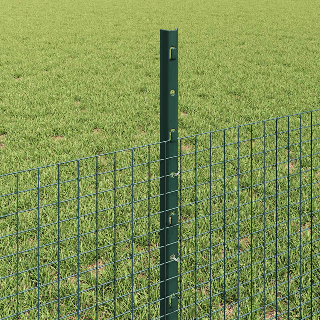 Zaun mit Pfosten Grün 0,5 x 25 m Stahl