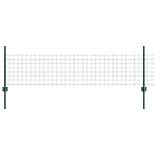 Zaun mit Pfosten Grün 0,5 x 25 m Stahl