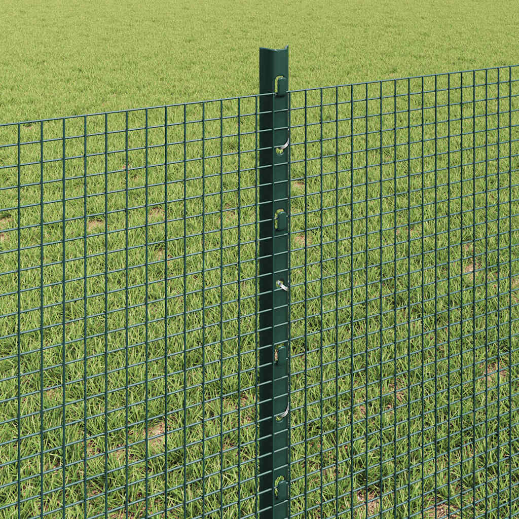 Zaun mit Pfosten Grün 0,6 x 25 m Stahl