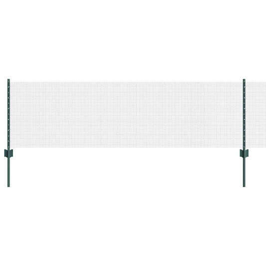Zaun mit Pfosten Grün 0,6 x 25 m Stahl