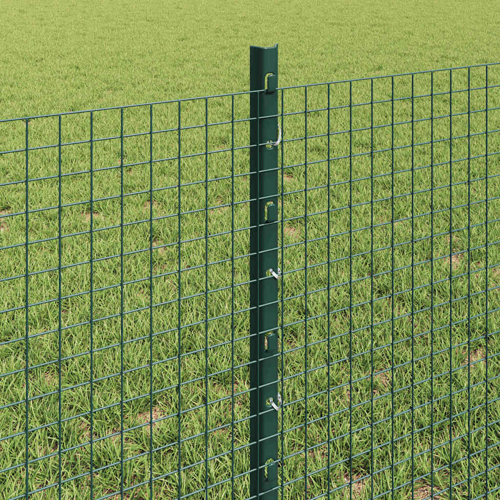 Zaun mit Pfosten Grün 0,6 x 25 m Stahl