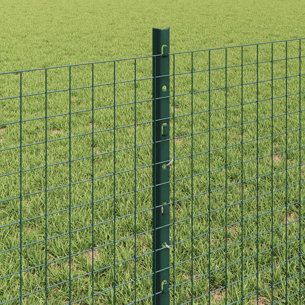 Zaun mit Pfosten Grün 0,6 x 25 m Stahl