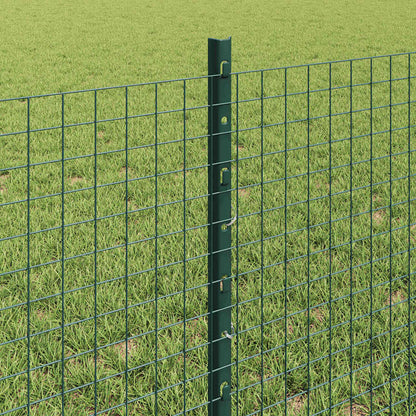 Zaun mit Pfosten Grün 0,6 x 25 m Stahl