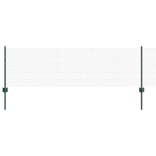 Zaun mit Pfosten Grün 0,6 x 25 m Stahl