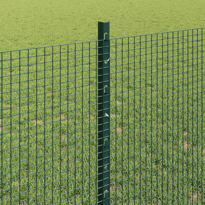 Zaun mit Pfosten Grün 0,8 x 25 m Stahl