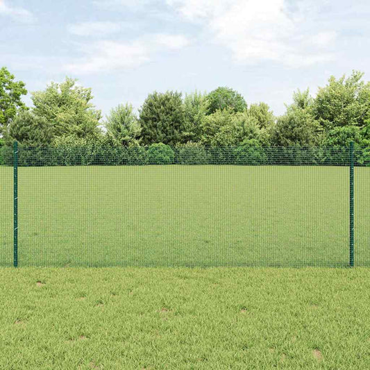 Zaun mit Pfosten Grün 0.8 x 25 m Stahl