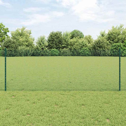 Zaun mit Pfosten Grün 0.8 x 25 m Stahl